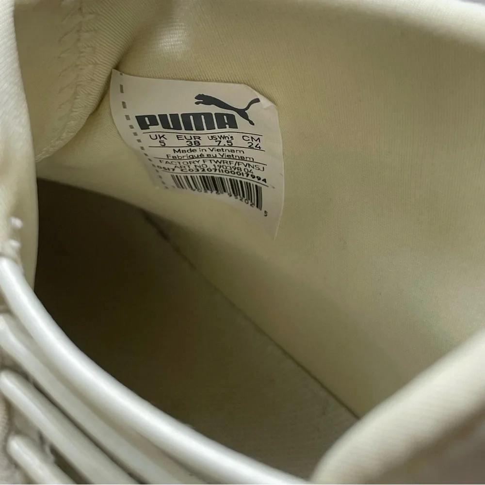 Fendi x Rihanna Ivory Leather Puma Women’s Size 7.5 High Top Trainers Sneakers